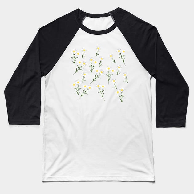 Daisy Pattern Baseball T-Shirt by maya-reinstein